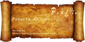 Peterla Áron névjegykártya